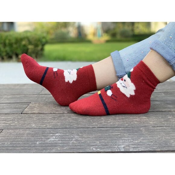 YZKKE 5Pack Womens Q-28 Vintage Winter Soft Warm Thick Cold Knit Wool Crew Socks - Picture 5 of 6